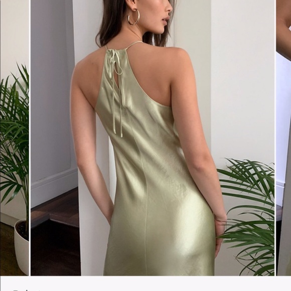NWT Babaton Lato Dress Satin Halter Midi XS - Picture 12 of 15